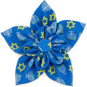 The Worthy Dog Christmas Menorah Flower Dog Collar Accessory, Large