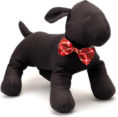 Show full view: The Worthy Dog Christmas Holiday Plaid Dog Bow Tie, Small slide 3 of 4