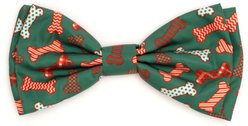 The Worthy Dog Christmas Festive Bones Dog Bow Tie, Small