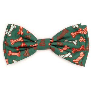 The Worthy Dog Christmas Festive Bones Dog Bow Tie, Small
