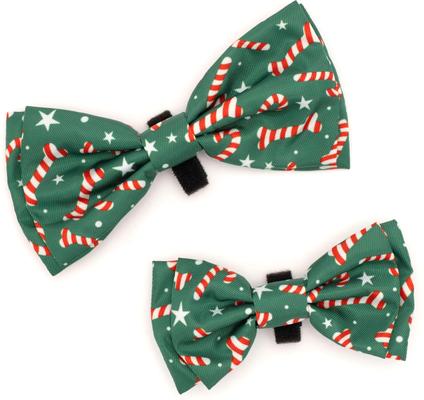 Show full view: The Worthy Dog Christmas Candy Cane Dog Bow Tie, Small slide 2 of 4