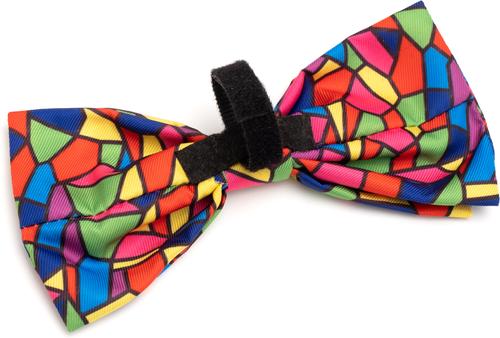 Show full view: The Worthy Dog Christmas Stained Glass Dog Bow Tie, Large slide 3 of 3