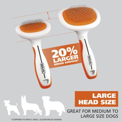 Show full view: Wahl Slicker Dual Level Dog Brush, Orange/White, Large slide 8 of 10