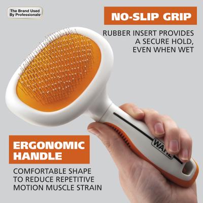 Show full view: Wahl Slicker Dual Level Dog Brush, Orange/White, Large slide 6 of 10
