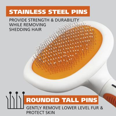 Show full view: Wahl Slicker Dual Level Dog Brush, Orange/White, Large slide 5 of 10