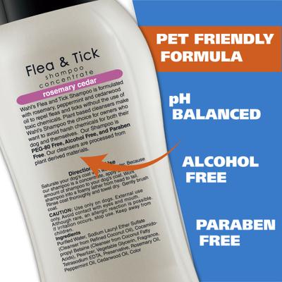 Show full view: Wahl Flea & Tick Dog Shampoo, Tan/Pink, Rosemary & Cedar Scent, 24-fl oz bottle slide 4 of 11