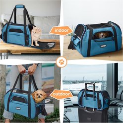 Jespet Soft-Sided Dog & Cat Carrier Bag, Teal Blue, 19-in slide 2 of 7