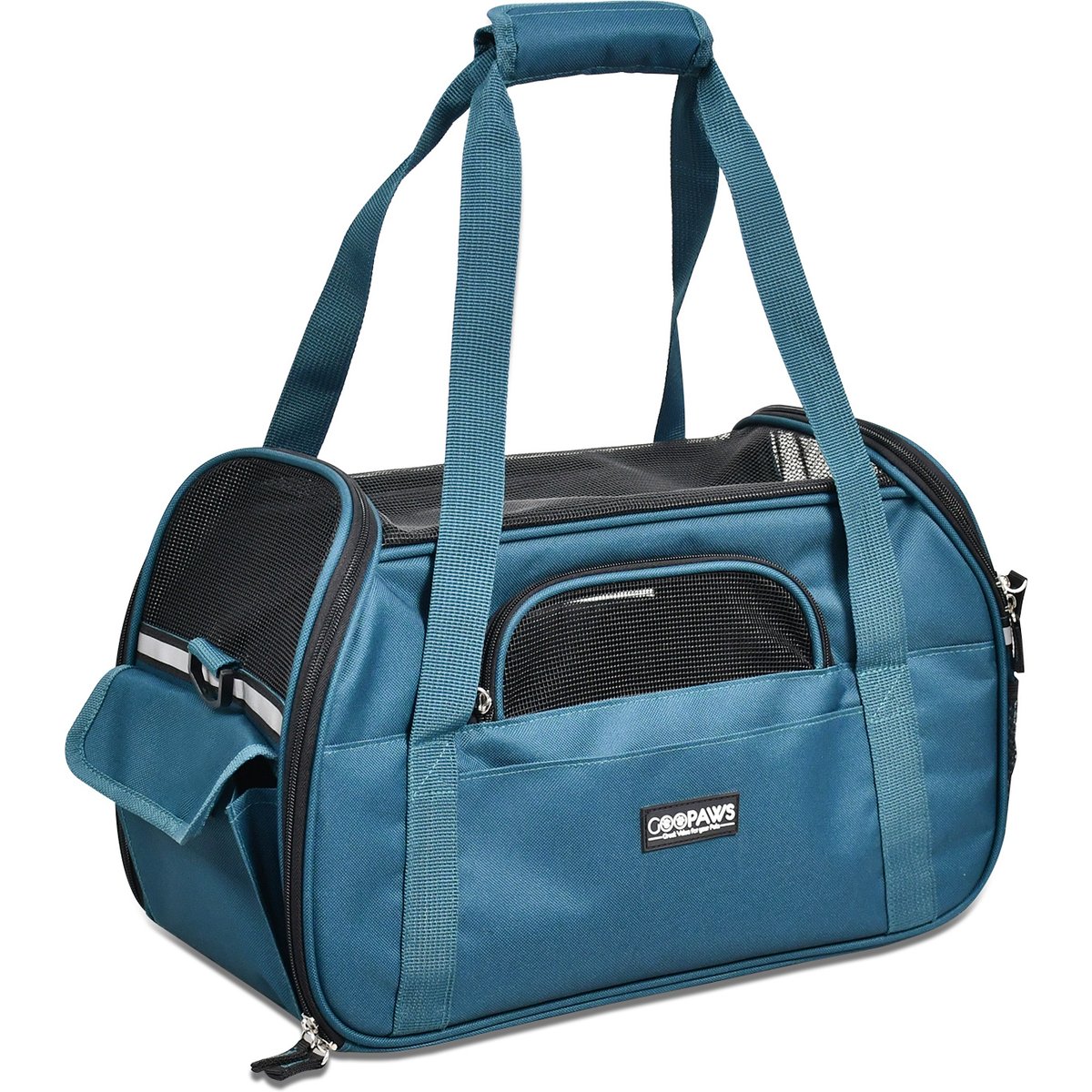 Jespet Soft-Sided Dog & Cat Carrier Bag, Teal Blue, 19-in