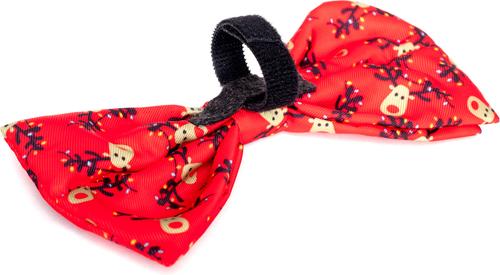 Show full view: The Worthy Dog Christmas Rudy Dog Bow Tie, Large slide 2 of 3