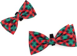 The Worthy Dog Christmas Holiday Check Dog Bow Tie, Large slide 2 of 3