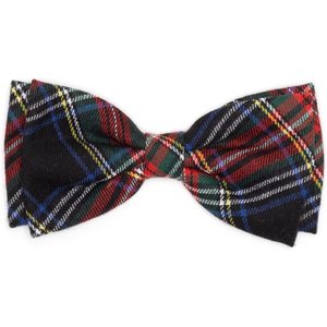 The Worthy Dog Christmas Black Stewart Dog Bow Tie, Large