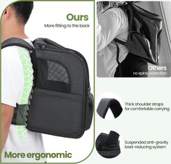 Pecute Hiking Travel Vet Outdoor Foldable Ergonomic Design Backpack Dog & Cat Carrier, Grey slide 2 of 9