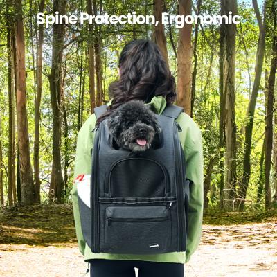 Show full view: Pecute Hiking Travel Vet Outdoor Foldable Ergonomic Design Backpack Dog & Cat Carrier, Grey slide 3 of 9