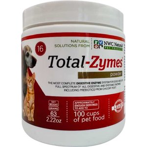 NWC Naturals Total-Zymes Digestive Enzymes Dog & Cat Powder Supplement, 2.22-oz jar