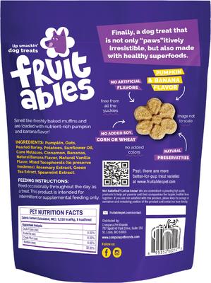 Show full view: Fruitables Pumpkin & Banana Flavor Dog Treats, 7-oz bag slide 4 of 13