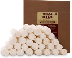 Real Hide Rolls 9 to 10-in Beef Rawhide Dog Chews, 20 count