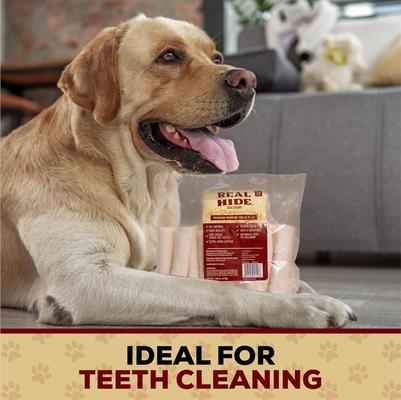 Show full view: Real Hide Rolls 5 to 6-in Beef Rawhide Dog Chews, 16 count slide 5 of 8
