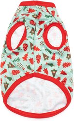 The Worthy Dog Christmas Holiday Trees Tee Dog Shirt, Green, Medium slide 2 of 3
