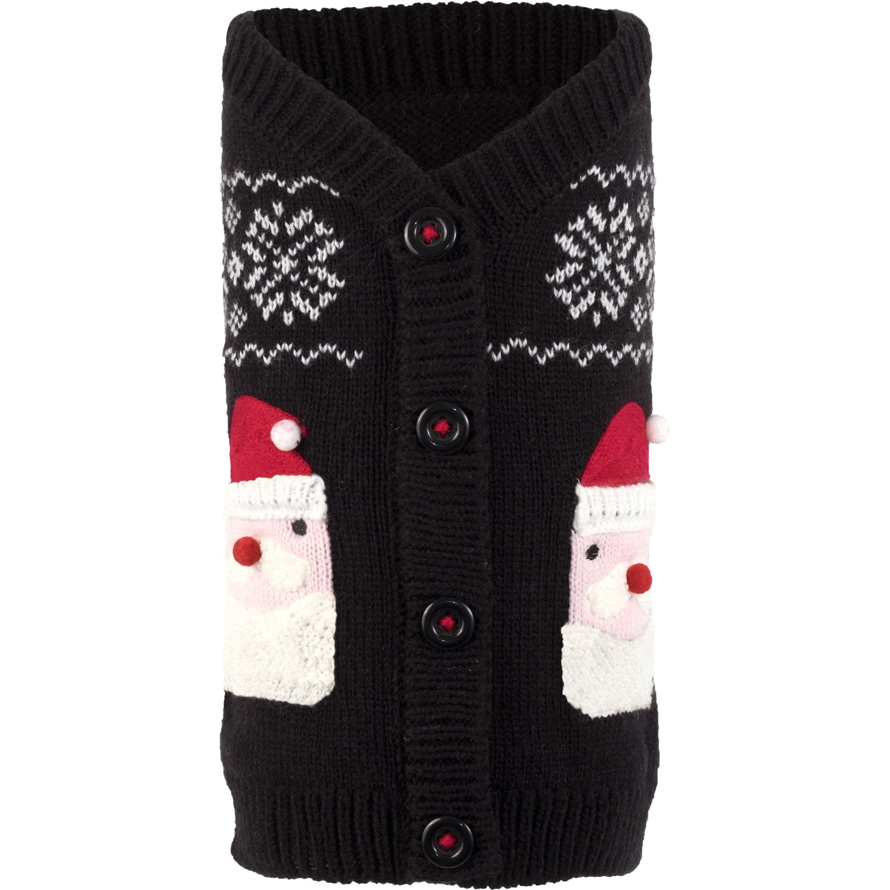 The Worthy Dog Christmas Santa Cardigan Dog Sweater, Medium