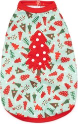 The Worthy Dog Christmas Holiday Trees Tee Dog Shirt, Green, XX-Large