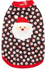 The Worthy Dog Christmas Tossed Santa Tee Dog Shirt, Large