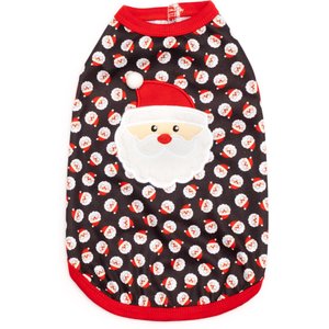 The Worthy Dog Tossed Santa Tee Dog Shirt, X-Small
