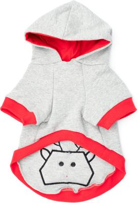 Show full view: The Worthy Dog Christmas Pom Pom Reindeer Dog Hoodie, Medium slide 3 of 3