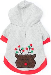 The Worthy Dog Pom Pom Reindeer Dog Hoodie, Small