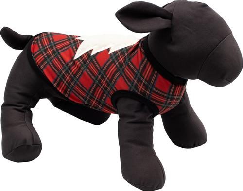 Show full view: The Worthy Dog Christmas Stewart Plaid Tree Tee Dog Shirt, X-Large slide 3 of 3