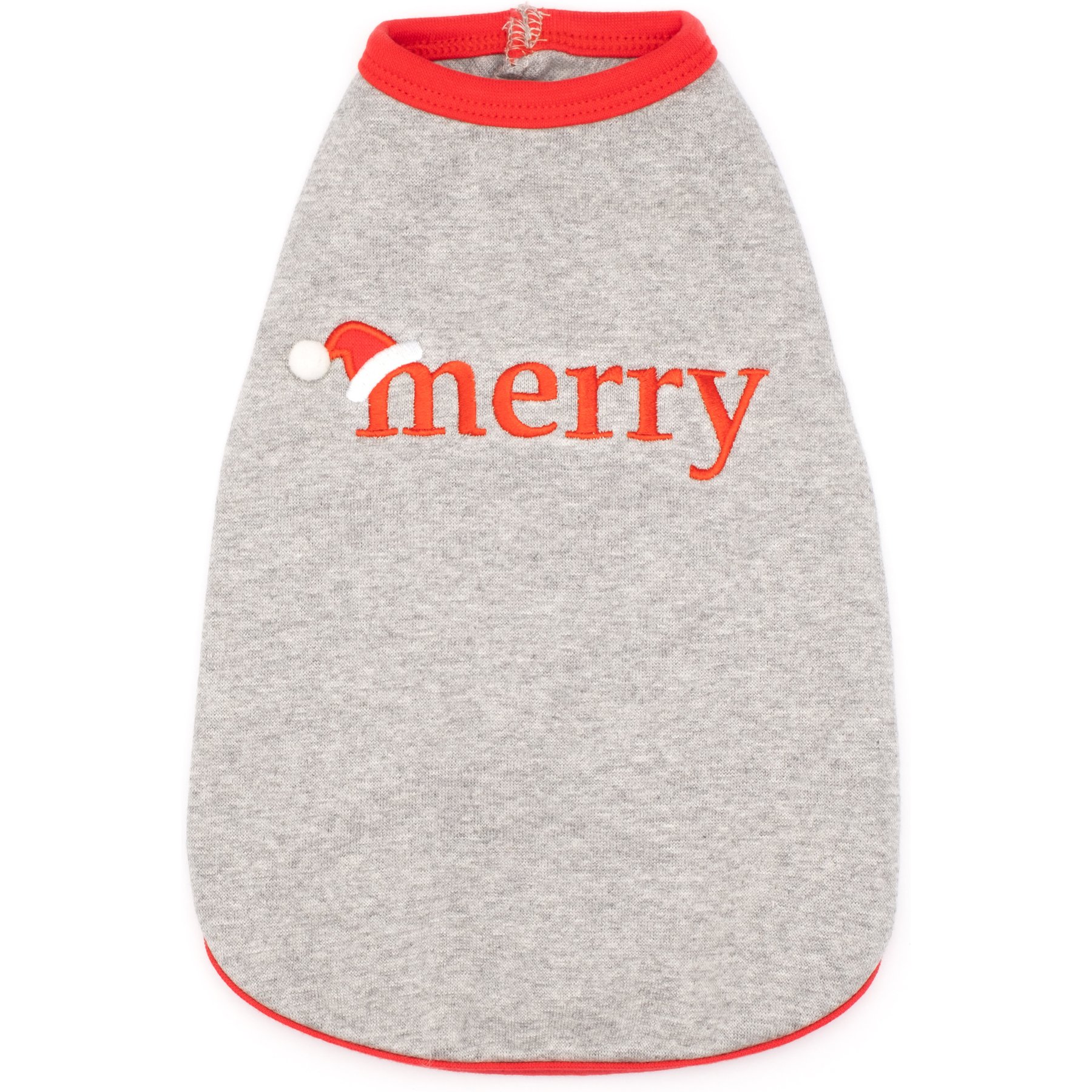 The Worthy Dog Christmas Merry Tee Dog Shirt, Medium