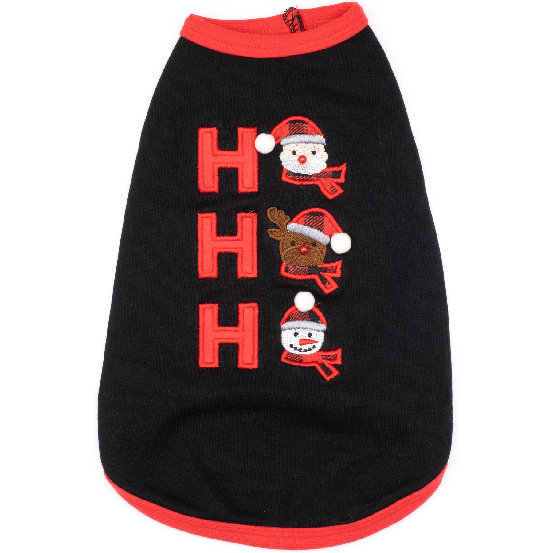 The Worthy Dog Christmas Ho Ho Ho Tee Dog Shirt, X-Small