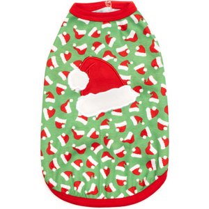 The Worthy Dog Santa Hats Tee Dog Shirt, X-Small