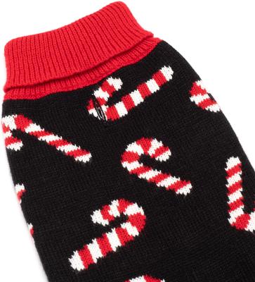 Show full view: The Worthy Dog Christmas Candy Cane Dog Sweater, Medium slide 3 of 3
