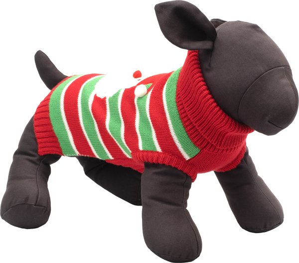 Show full view: The Worthy Dog Stripe Santa Dog Sweater, XX-Small slide 2 of 3