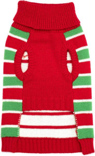 Show full view: The Worthy Dog Stripe Santa Dog Sweater, XX-Small slide 3 of 3