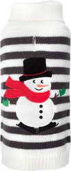 The Worthy Dog Stripe Snowman Dog Sweater, Large