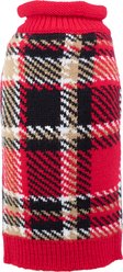The Worthy Dog Red Plaid Dog Sweater, Small