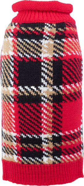 Show full view: The Worthy Dog Red Plaid Dog Sweater, XX-Small slide 1 of 1