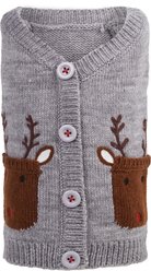 The Worthy Dog Reindeer Cardigan Dog Sweater, XX-Large