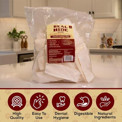 Show full view: Real Hide Chips Beef Rawhide Dog Chews, 1-lb bag slide 8 of 9