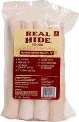 Real Hide Rolls 9 to 10-in Beef Rawhide Dog Chews, 4 count