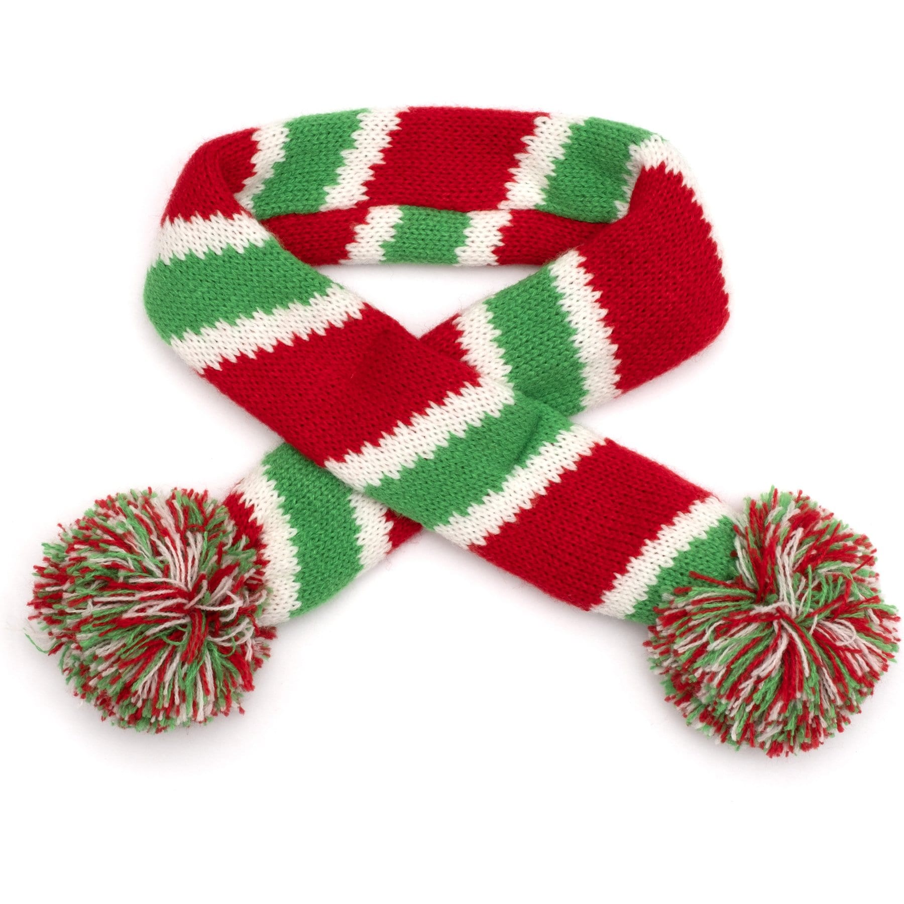 The Worthy Dog Christmas Holiday Stripe Dog Scarf, X-Small