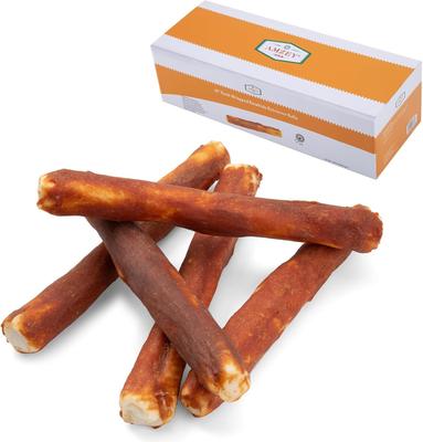 Show full view: Amzey Long-Lasting Retriever Rolls 10-in Duck Wrapped Rawhide Bone Dog Chew Treats, 1-lb box, 5 count slide 1 of 10