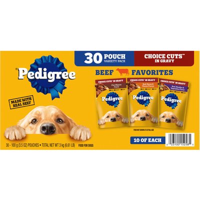 Pedigree Pedigree Choice Variety Pack Cuts in Gravy Adult Beef Flavor Dog Wet Food, 3.5-oz pouch, case of 30