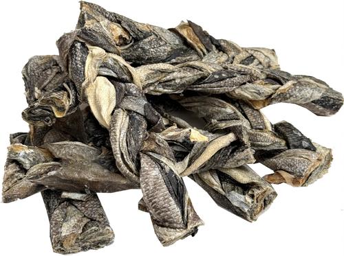 Show full view: HDP Cod Skin Fish Braided Stick Natural Dog Chew Treats, 15 count slide 3 of 4