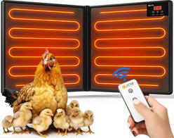 PetNF Winter Large Panel Foldable Radiant Chicken Coop Heater with Remote Control, Adjustable Time & Temperature, 180-watt