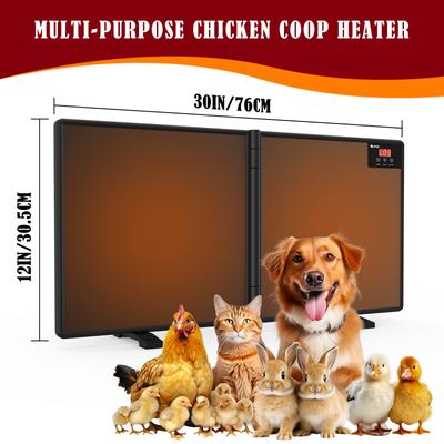 Show full view: PetNF Winter Large Panel Foldable Radiant Chicken Coop Heater with Remote Control, Adjustable Time & Temperature, 180-watt slide 2 of 8