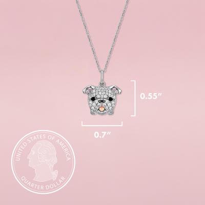 Show full view: Scamper & Co English Bulldog Face Sterling Silver Pendant Necklace slide 4 of 4