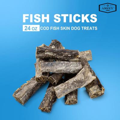 Show full view: Amzey Cod Fish Skin Rolls High Protein Freeze-Dried Dog Treats, 1.94-lb box, 4 resealable bag slide 9 of 10