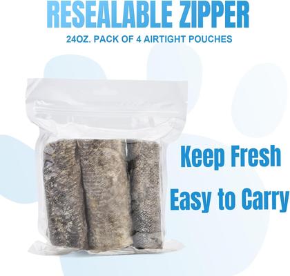 Show full view: Amzey Cod Fish Skin Rolls High Protein Freeze-Dried Dog Treats, 1.94-lb box, 4 resealable bag slide 6 of 10